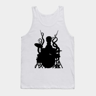 Octopus plays drums black version Tank Top